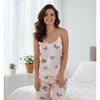 Pleasing Strings Butterfly Printed Cami Top and Long Pyjama Set