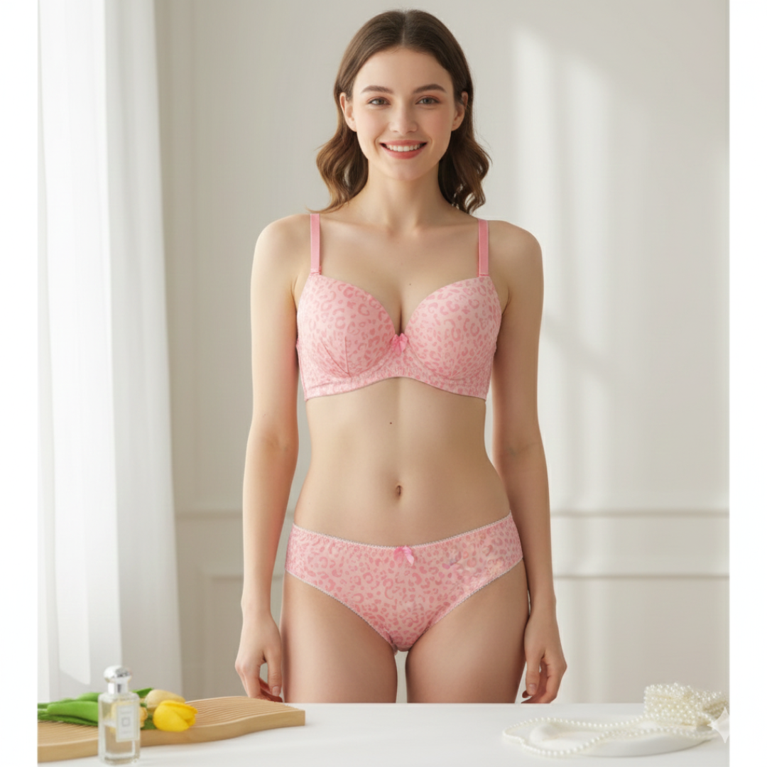 Pleasing Strings Women Floral Print Wired Push-Up Bra & Panty Set