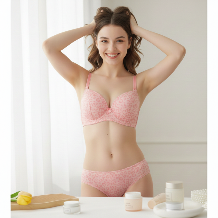 Pleasing Strings Women Floral Print Wired Push-Up Bra & Panty Set