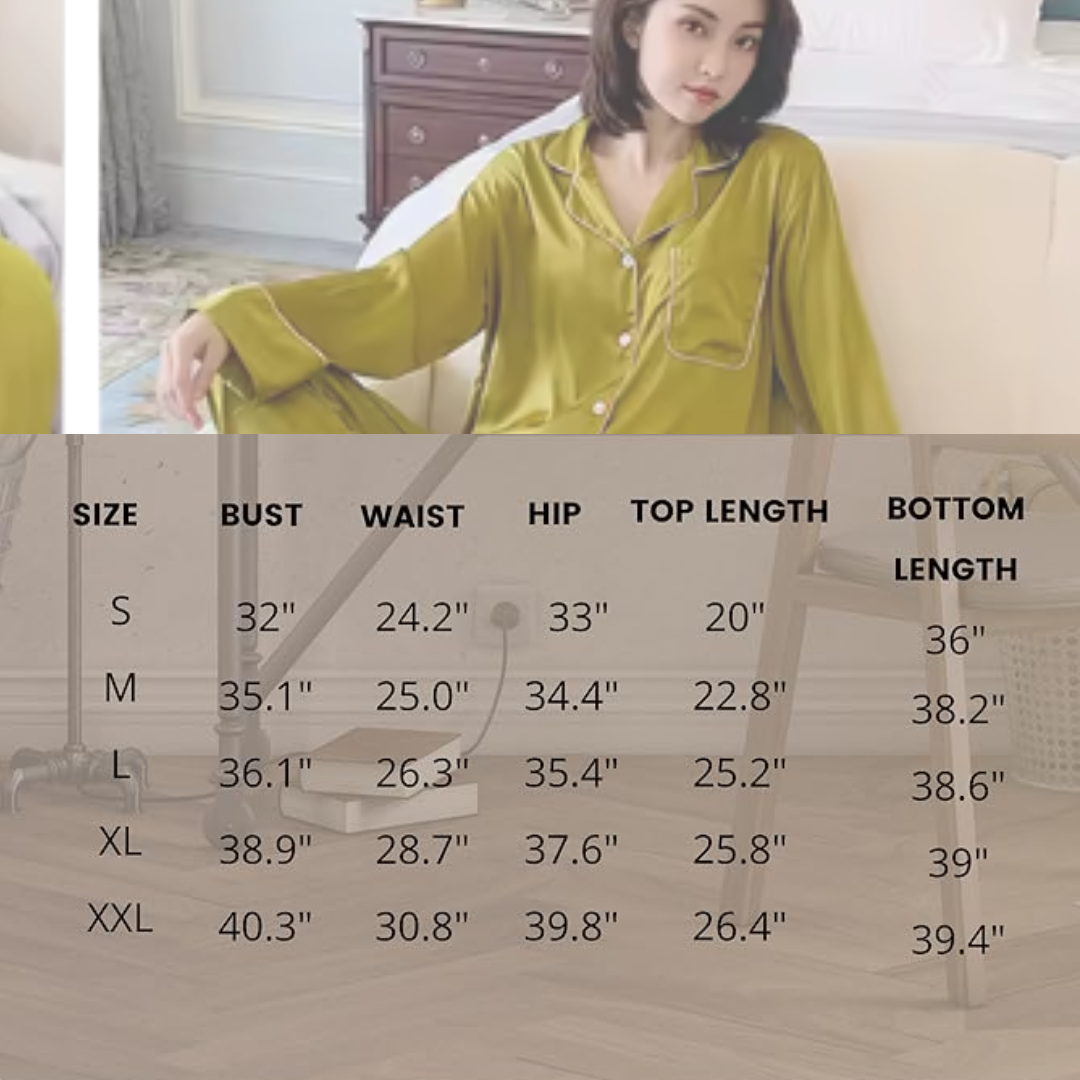 Pleasing Strings Women's Premium Silk Luxury Long Sleeves Pyjama Set