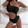 Pleasing Strings One Shoulder Women Swimsuits Sexy One Piece Tummy Control Bathing Suits Cutout Monokini Swimwear