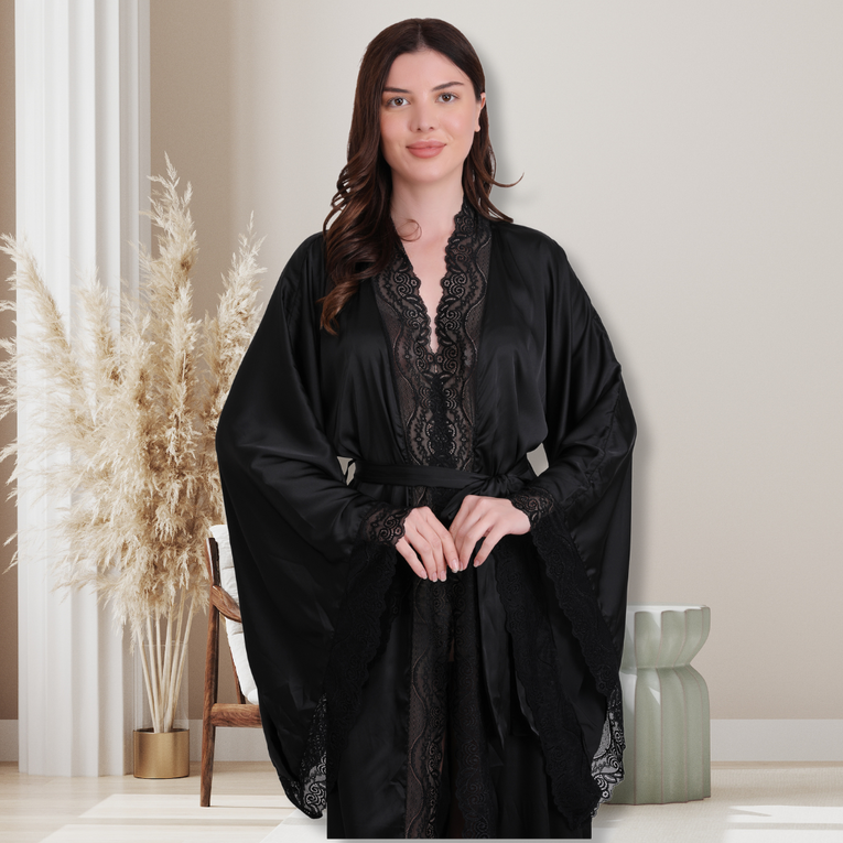 Pleasing Strings Women 1pc Slight Stretch Long Robe