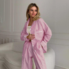 Women Classic Full Sleeves Button Down Cotton Pj Set