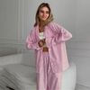 Women Classic Full Sleeves Button Down Cotton Pj Set