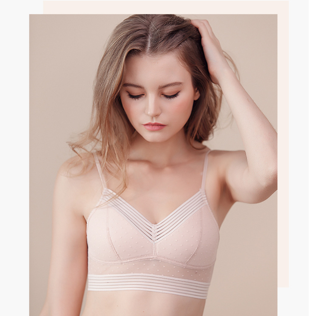 Women Low Back Wireless Lifting Lace Bra Set
