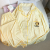 Pleasing Strings Women's Yellow Check Print Night Suit Set