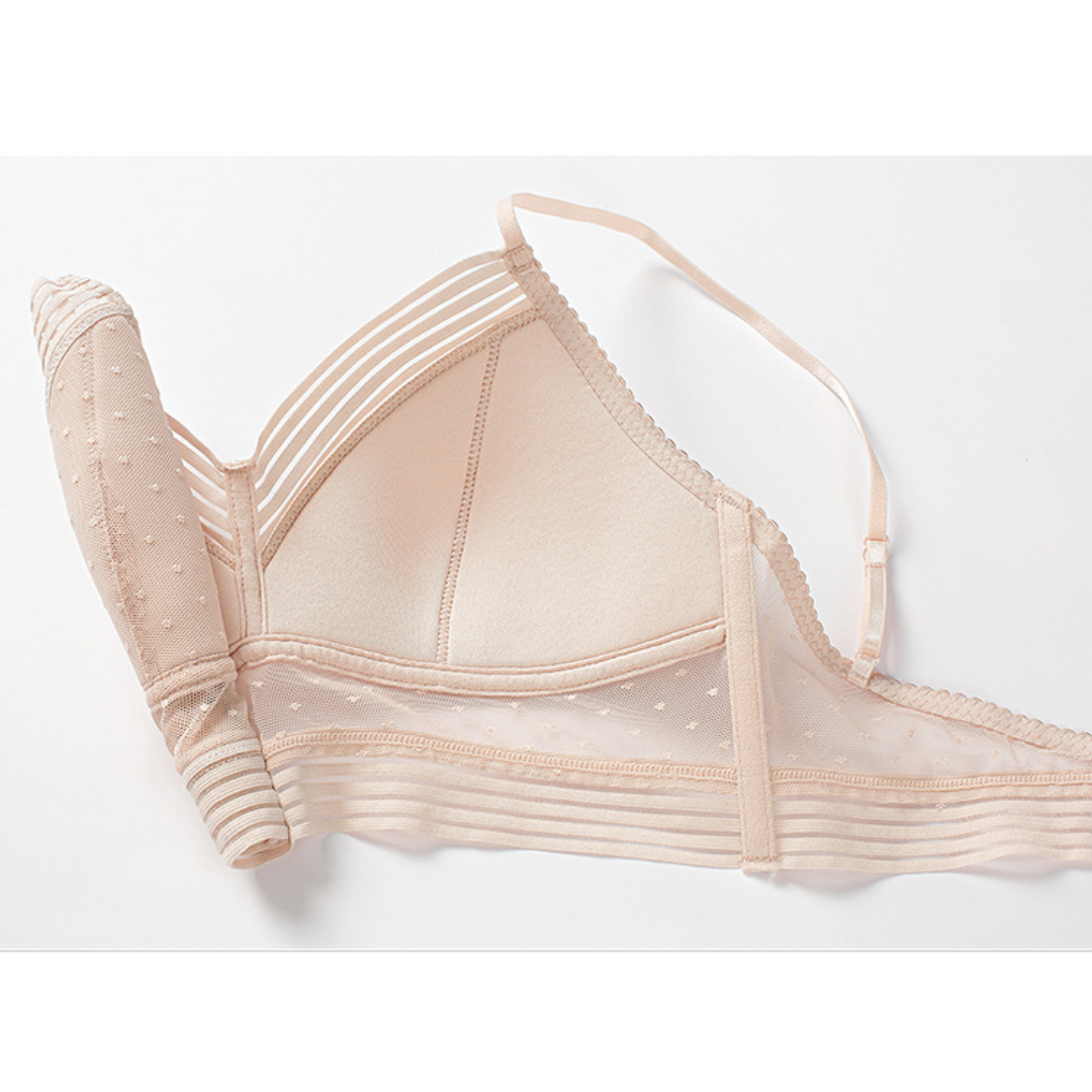 Women Low Back Wireless Lifting Lace Bra Set