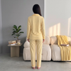 Pleasing Strings Women's Yellow Check Print Night Suit Set