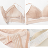Women Low Back Wireless Lifting Lace Bra Set