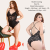 Pleasing Strings Floral Lace V-Neck Bodysuit for Women