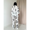 Women Abstract Lines Co-Ord Set | Women Loungewear Set | Travel Co-ord Set