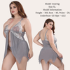Pleasing Strings Women Lace Lingerie Front Closure Babydoll V Neck Chemise Nightwear