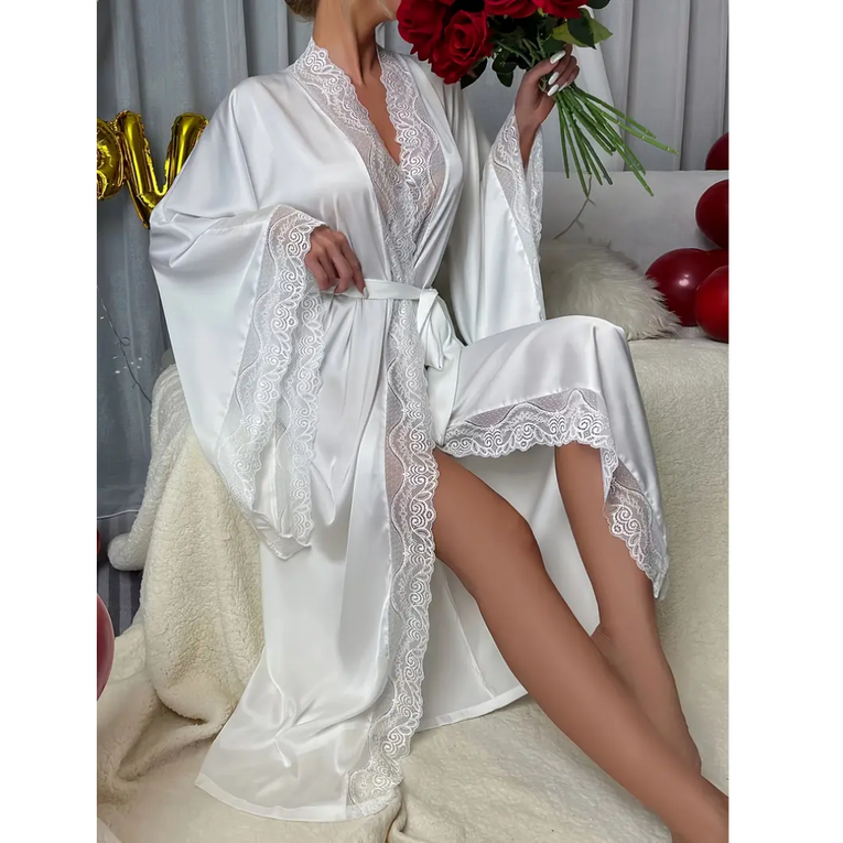 Pleasing Strings Women 1pc Slight Stretch Long Robe