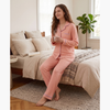 Women's Peach Textured Night Suit Set