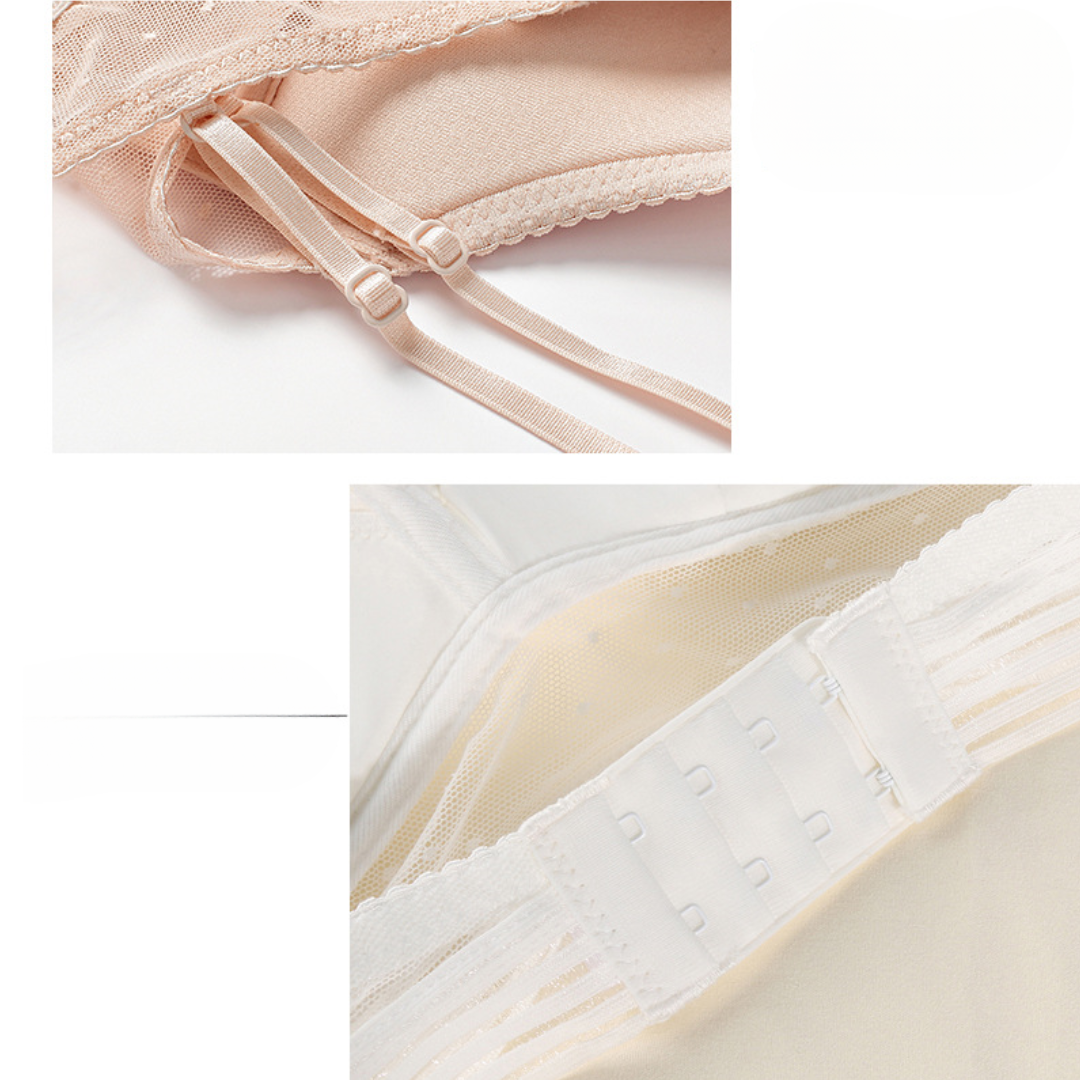 Women Low Back Wireless Lifting Lace Bra Set