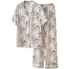 Women's Silk Satin Half Sleeve Button Down Pyjamas Set Loungewear