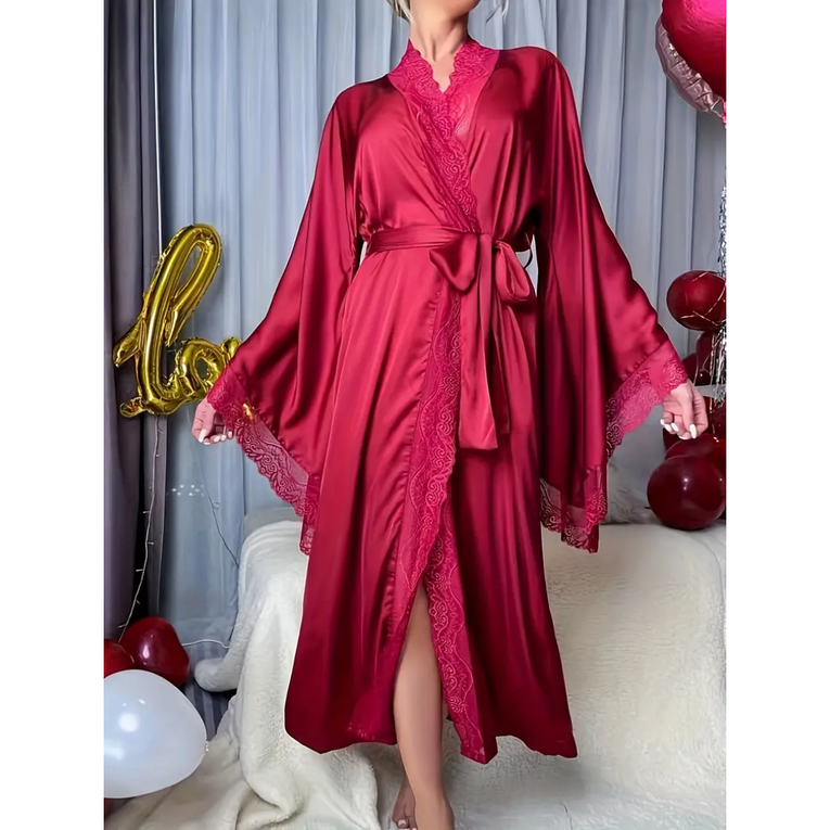 Pleasing Strings Women 1pc Slight Stretch Long Robe