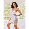 Pleasing Strings Women Satin Nightgown Side Lace Cami Night Dress