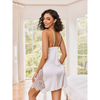 Pleasing Strings Women Satin Nightgown Side Lace Cami Night Dress