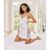 Pleasing Strings Women Satin Nightgown Side Lace Cami Night Dress
