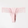 Women Lace Trim Thong Sexy G-String Low Rise Panties T-Back Underpants Set of 3