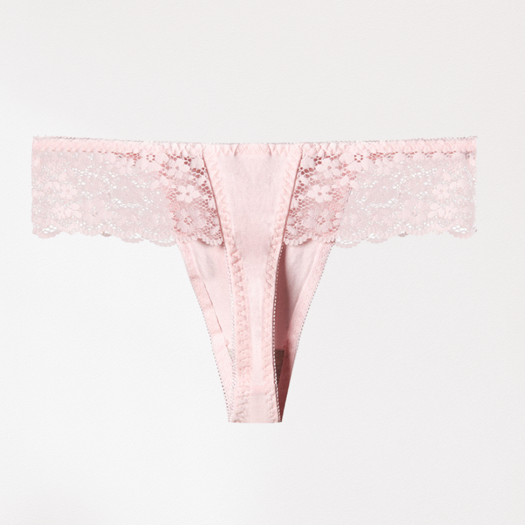 Women Lace Trim Thong Sexy G-String Low Rise Panties T-Back Underpants Set of 3