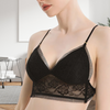 Women Sexy Lacy Black Wireless Bra