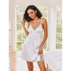 Pleasing Strings Women Satin Nightgown Side Lace Cami Night Dress