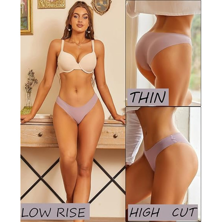 Pleasing Strings Seamless Bikini Set for Women Sexy V-Waisted Stretch Underwear