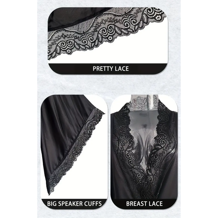 Pleasing Strings Women 1pc Slight Stretch Long Robe