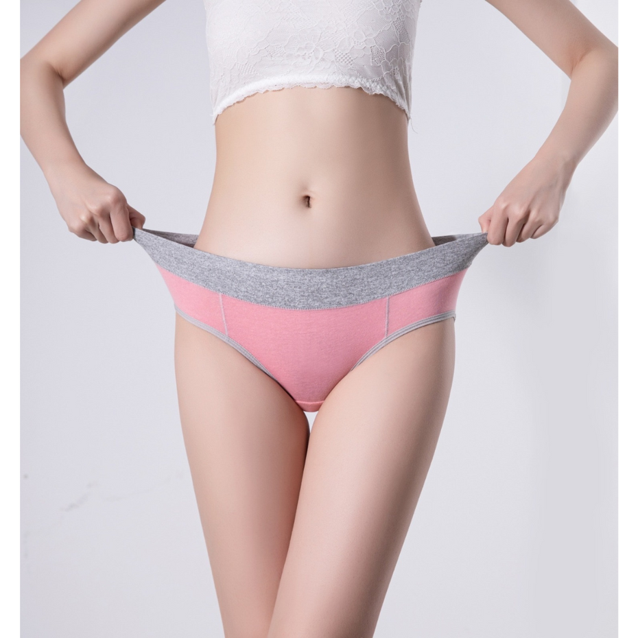 Pleasing Strings Women's Cotton Underwear High Waist Stretch Briefs Soft Underpants Set of 3