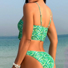 Women's 3 Piece Tropical Print Cami Bikini Swimsuit with Cover Up Pants