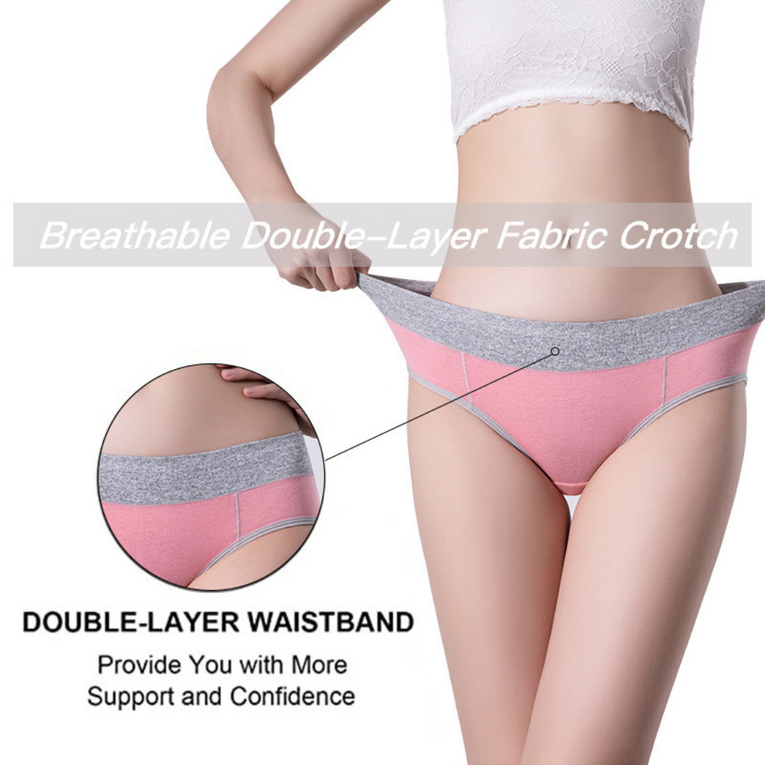 Pleasing Strings Women's Cotton Underwear High Waist Stretch Briefs Soft Underpants Set of 3