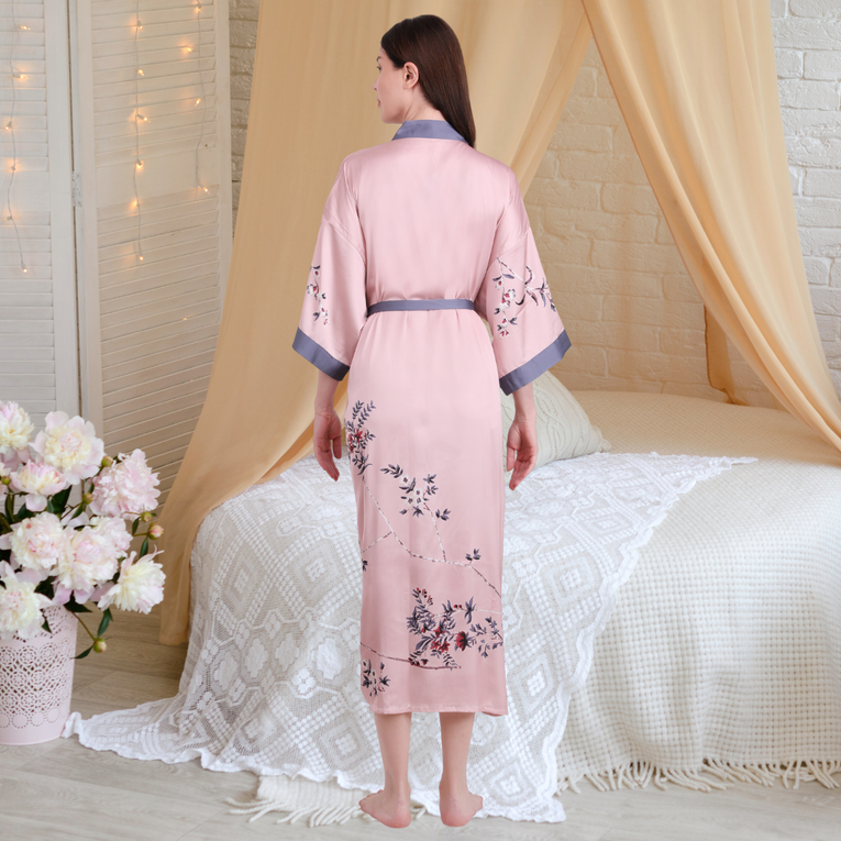 Pleasing Strings Women's Floral Printed Robe Bathrobe Satin Robes