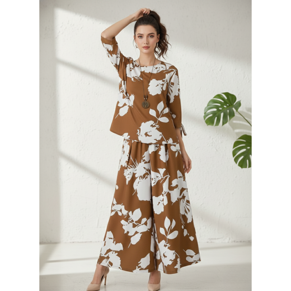 Women Floral Co-ord Set | Women Loungewear Set | Travel Co-ord Set