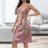 Pleasing Strings Women Satin Floral Printed 3pcs Cami Top Shorts & Gown Set