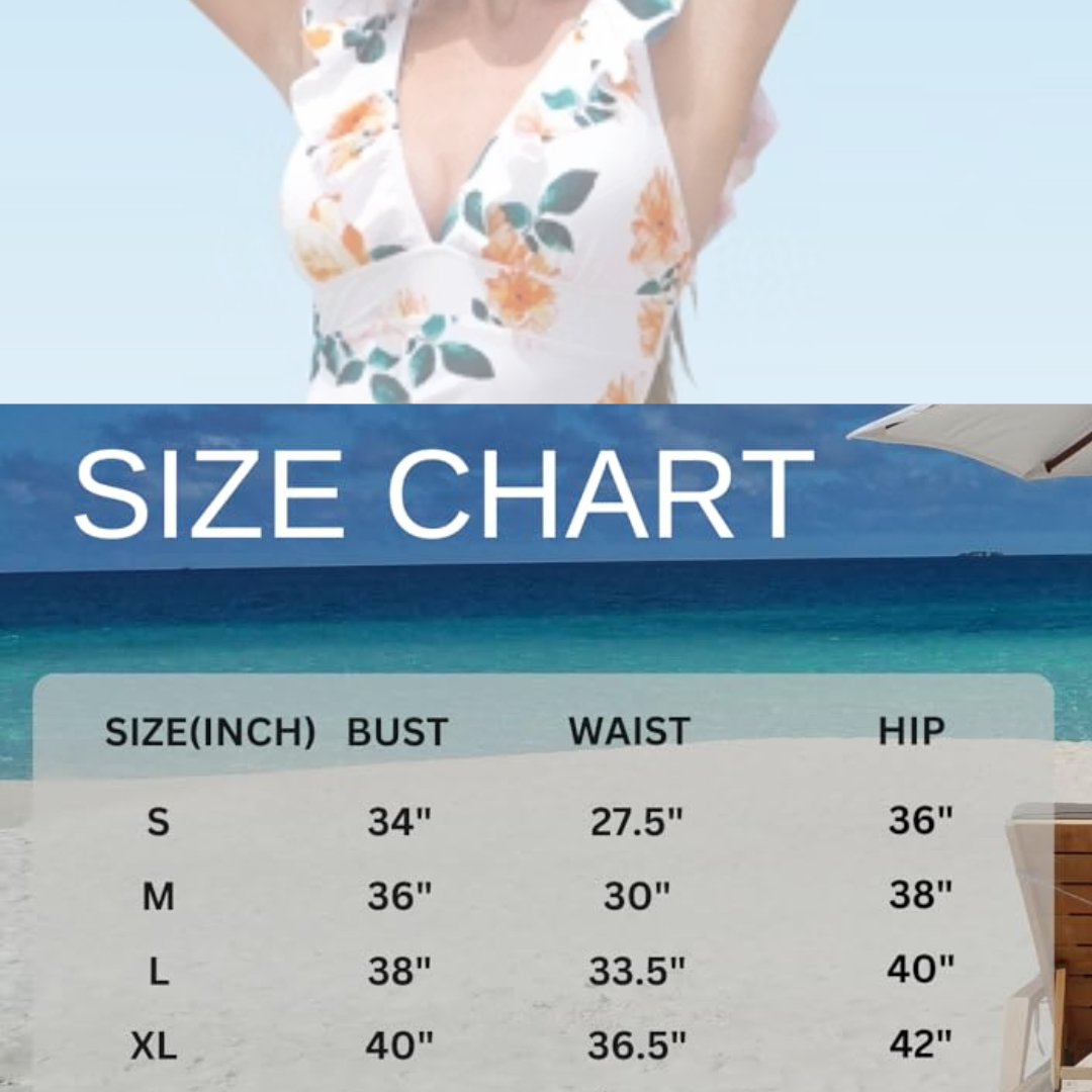 Pleasing Strings Women's Ruffled One Piece Swimsuit V Neck Lace Up