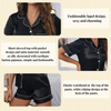 Pleasing Strings Women's 2pcs Silk Satin Button Down Short PJ Set