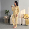 Pleasing Strings Women's Yellow Check Print Night Suit Set
