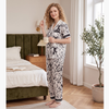 Pleasing Strings Women's Silk Satin Half Sleeve Button Down Pyjamas Set Loungewear