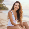 Pleasing Strings Women's Ruffled One Piece Swimsuit V Neck Lace Up