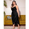 Women Satin Nightgown Silk Chemise Cowl Neck Negligee Sleepwear with Adjustable Straps
