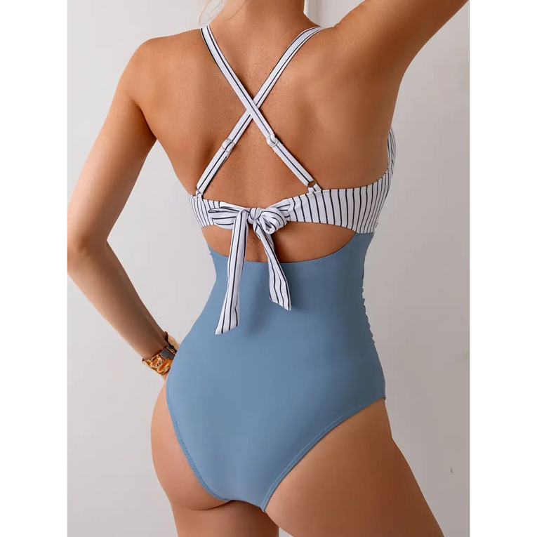 Pleasing Strings Women's 1pc Tummy Control High Waist Cutout Swimsuit