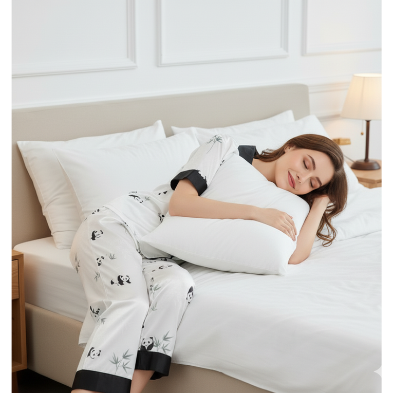 Pleasing Strings Women's Silk Satin Half Sleeve Button Down Pyjamas Set Loungewear