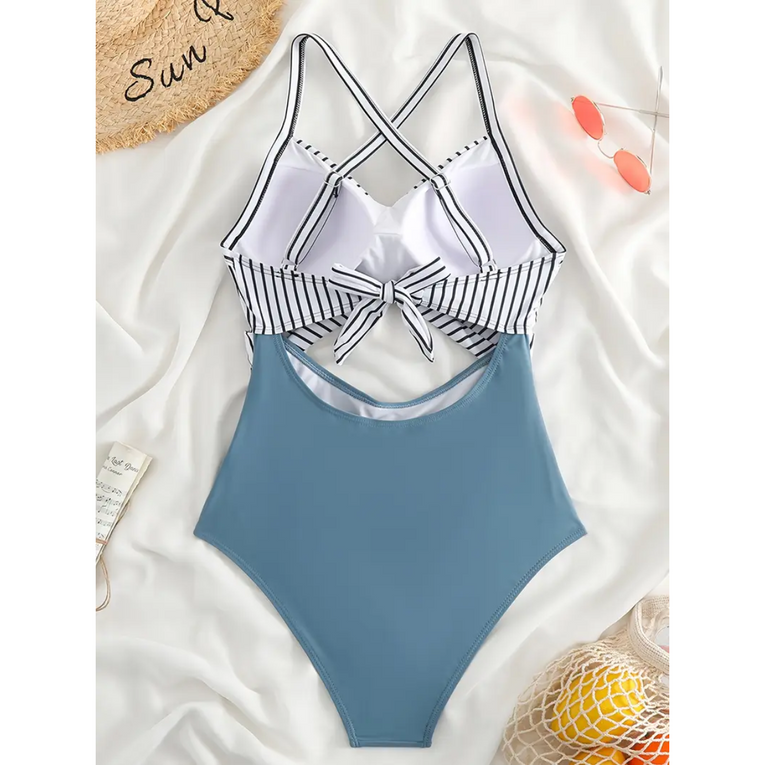 Pleasing Strings Women's 1pc Tummy Control High Waist Cutout Swimsuit