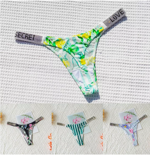 Pleasing Strings Rhinestone Thongs Panty Set of 3 for Women