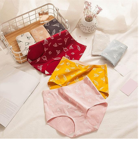 Pleasing Strings Women's Boyshort Floral Print Cotton Underwear Pack of 4