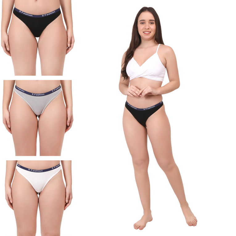 Pleasing Strings Sporty Cotton Thongs Pack for Women
