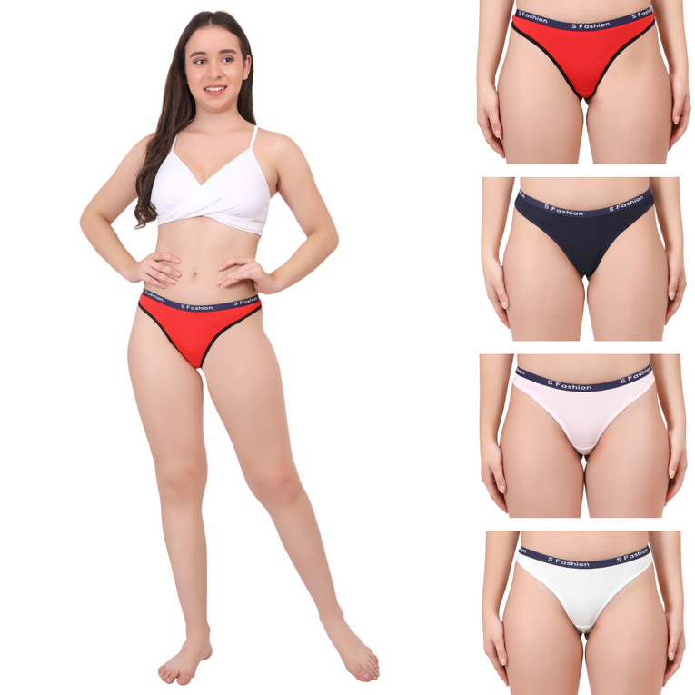 Pleasing Strings Sporty Cotton Thongs Pack for Women