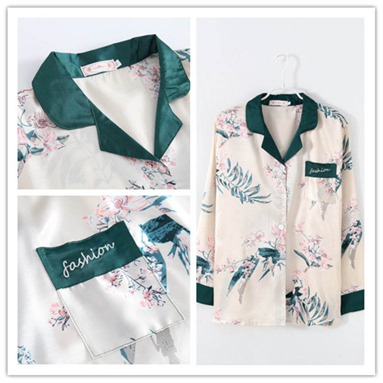 Pleasing Strings Women's Pyjamas Set 7pcs Silk Satin Loungewear Cami Shirt Pj Set